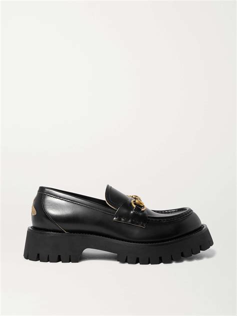 gucci horsebit detailed leather loafers.